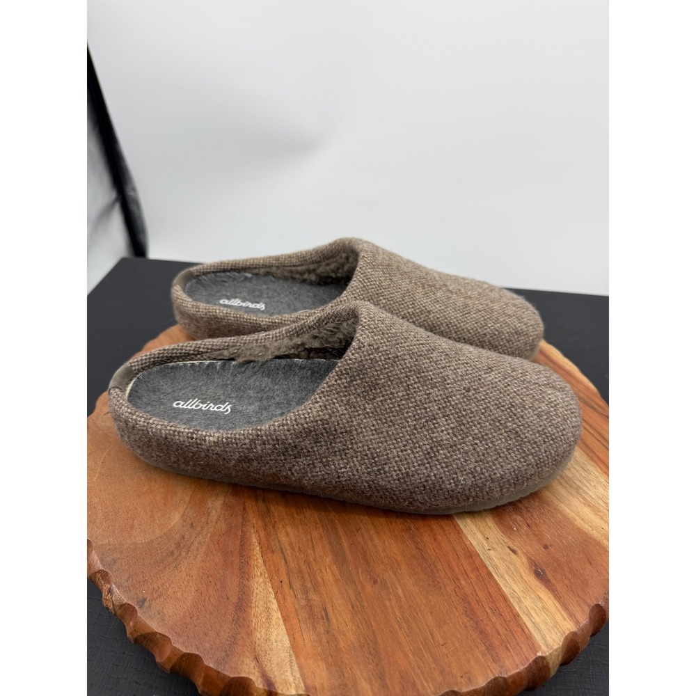 Allbirds Wool Dweller Slipper Tweed Women 8.5 Brown Slip On Mule Comfort Shoe